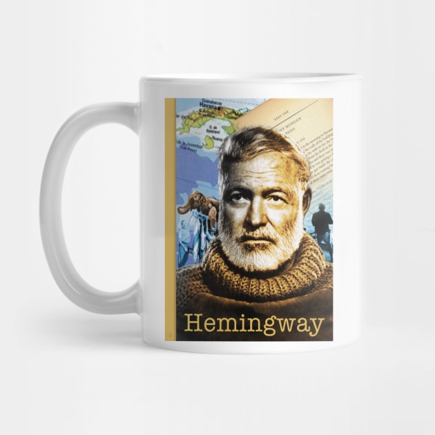 Ernest Hemingway Collage Portrait by Dez53